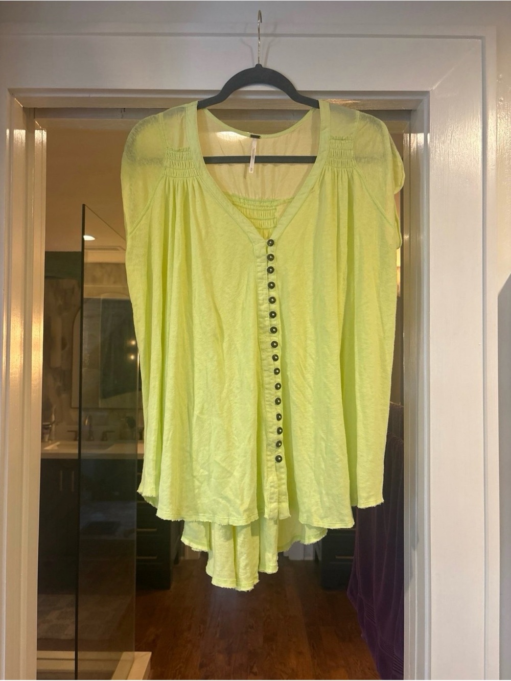 NWOT Free People Lightweight Button-Front Top